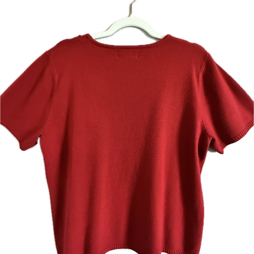 Requirements Red Short Sleeve Women's Top lightweight sweater - Picture 3 of 4